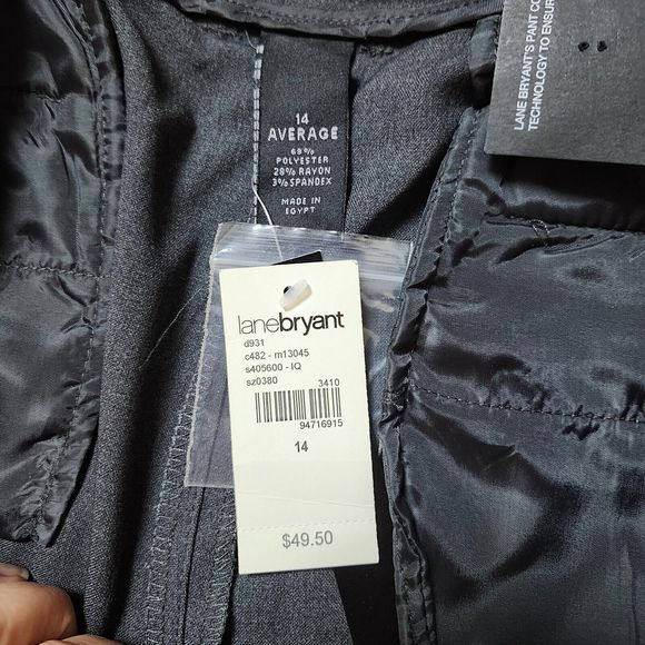 NWT Lane Bryant Plus Size 14 Classic Trouser Pants Gray Nipped at Knee Wider Leg - Picture 6 of 12